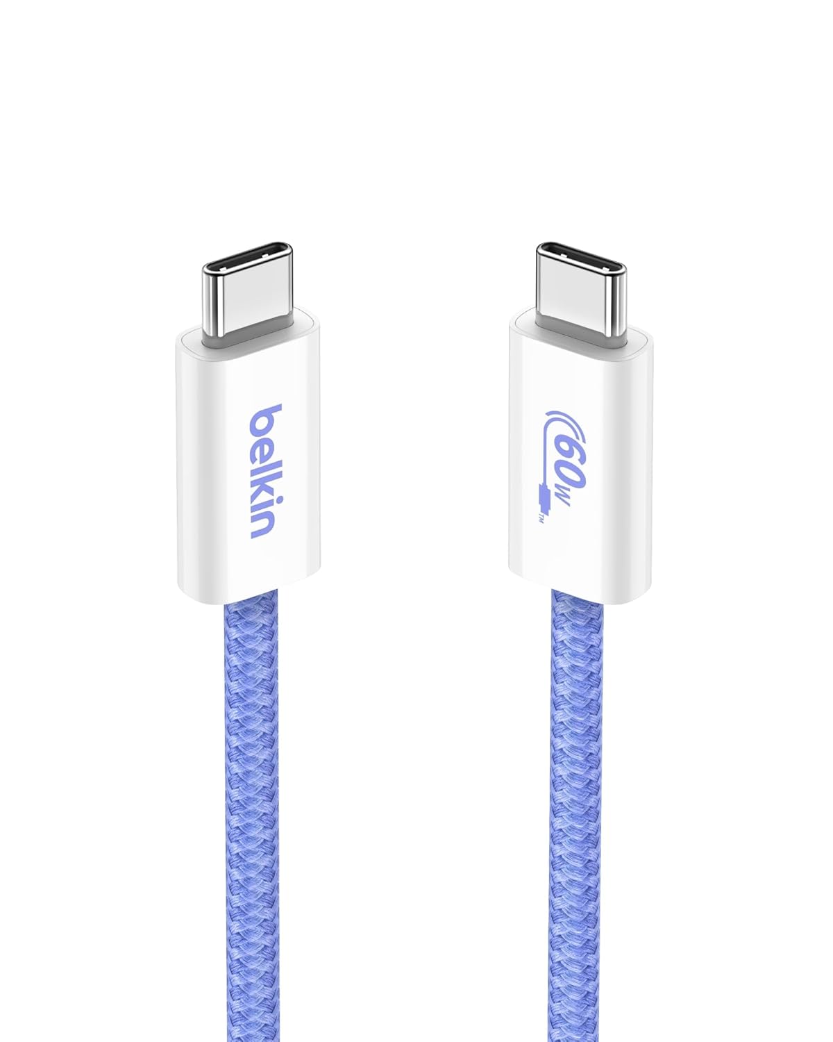 Belkin USB C to USB C Cable, 3.3ft, 60W - Type C Charger, iPhone Charger Cord, Soft, Braided, Flexible for iPhone 16, Galaxy S25, Pixel 9, Airpods, iPad Pro, Tablet & More, Travel Essentials - Blue