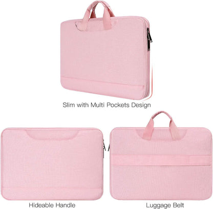 15.6 Inch Laptop Sleeve TSA Case for Women Ladies Bag for Macbook Pro 16" M4 M3 M2 M1, Lenovo Ideapad 15.6", HP Envy/Victus 15.6, Dell Inspiron 15, Acer Aspire/Nitro 15, ASUS MSI Macbook 15 Case, Pink