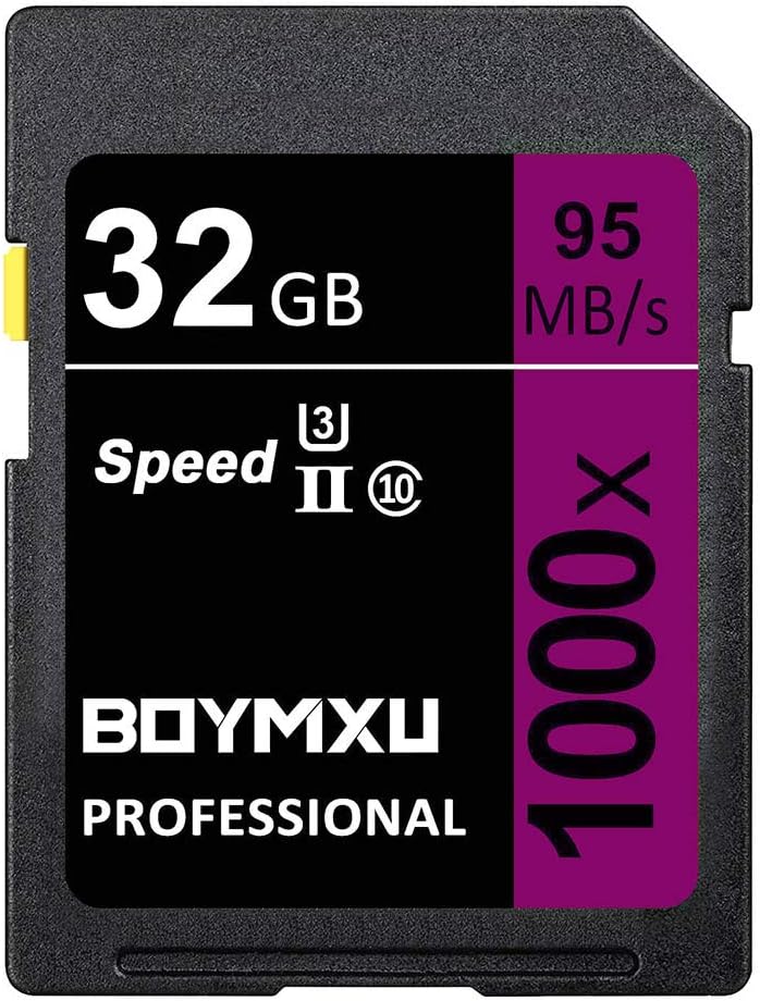 Professional 32GB Class 10 U3 Memory Card - Compatible with Computers, Cameras & Camcorders - Up to 95MB/s Read Speed - Purple/Black