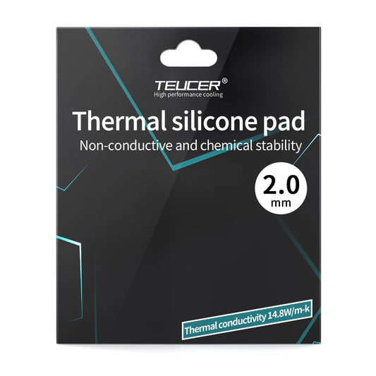 Thermal Pad 14.8 W/mK, 120x120x2mm, Non Conductive Heat Resistance High Temperature Resistance, Silicone Thermal Pads for Laptop Heatsink GPU CPU LED Cooler (2mm)