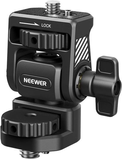 NEEWER Camera Field Monitor Mount Holder Bracket, 360° Swivel 180° Tilt Adjustable with 1/4" & 3/8" Screw Anti Twist Compatible with Atomos Ninja 5" & 7" Compatible with SmallRig Camera Cage, MA022