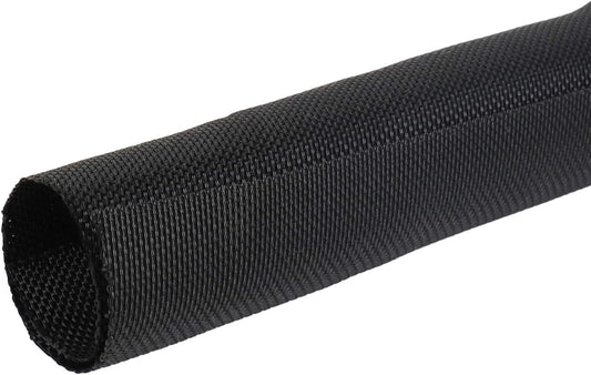 Black Braided Cable Management Sleeves Wire Loom Tubing Cord Protector Self-Wrapping (3/8"-12Feet)