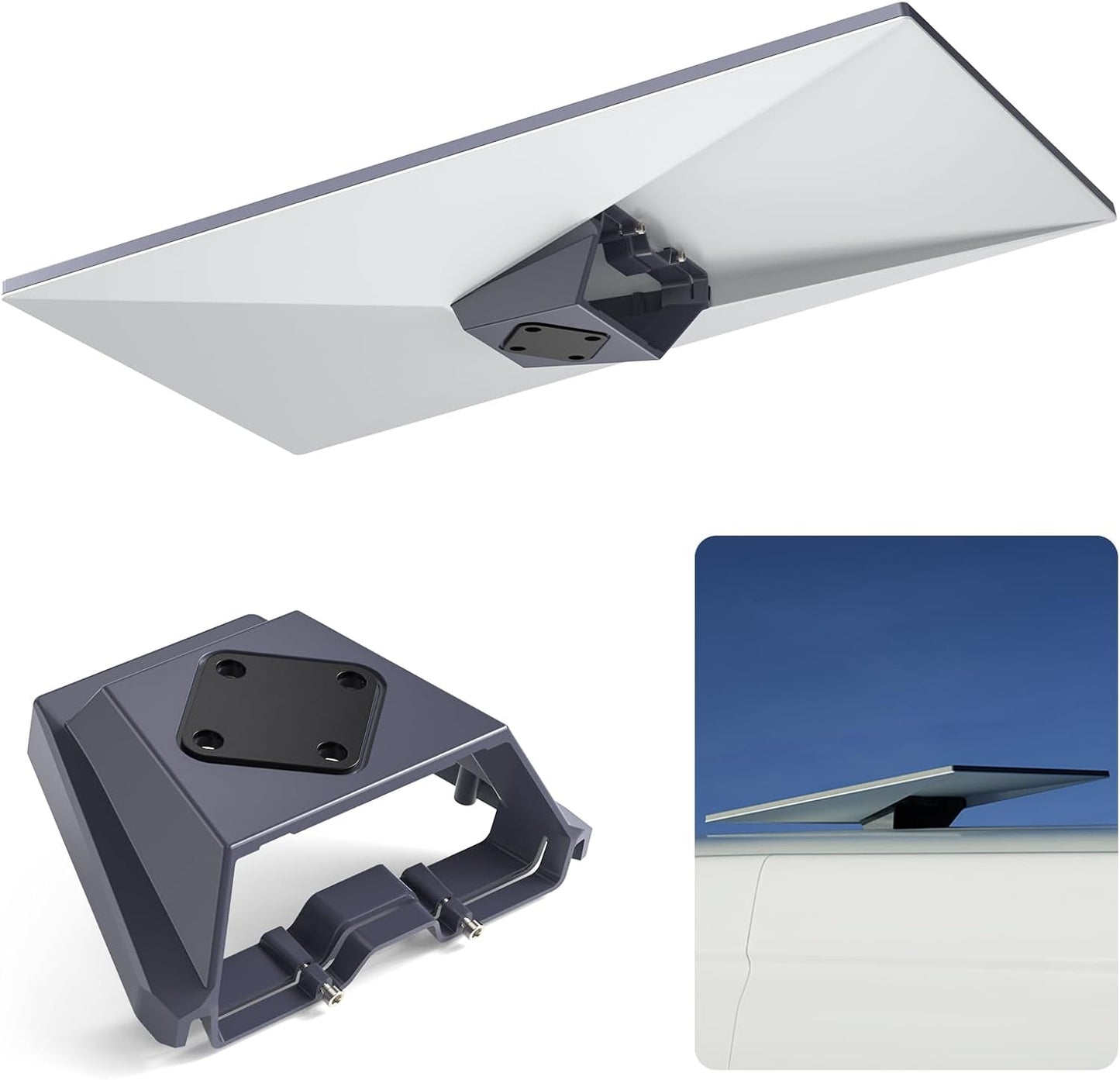 XLTTYWL Starlink Gen 3 Mount, Premium Heavy Duty Starlinks Gen3 Standard Mobility Roof Mount for Gen 3/V3 Starlink Flat Standard Dishy Fits RV, Boat, Wood, Metal, Plastic or Slotted Vehicle Rails