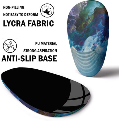 Ergonomic Mouse Pad with Wrist Rest Support,Mousepad Relief Carpal Tunnel Pain, Entire Memory Foam Mouse Pad with Non-Slip PU Base, Wireless Mouse Pad,Falls Dazzling Galaxy