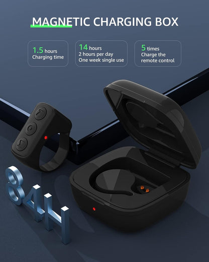 Fingertip Bluetooth Remote Control TIK TOK Wireless Page Turner TYUOBOX Camera Remote Shutter Selfie Button Controller with Charging Case for iPhone Android Ipad Cell Phone (Black)