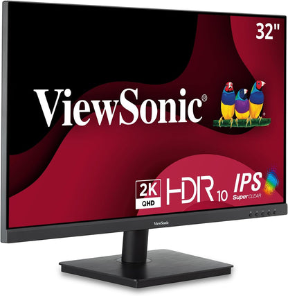 ViewSonic VS3225-2K 32 Inch QHD 1440p IPS Monitor with HDMI, DisplayPort, and Variable Refresh Rate for Home and Office