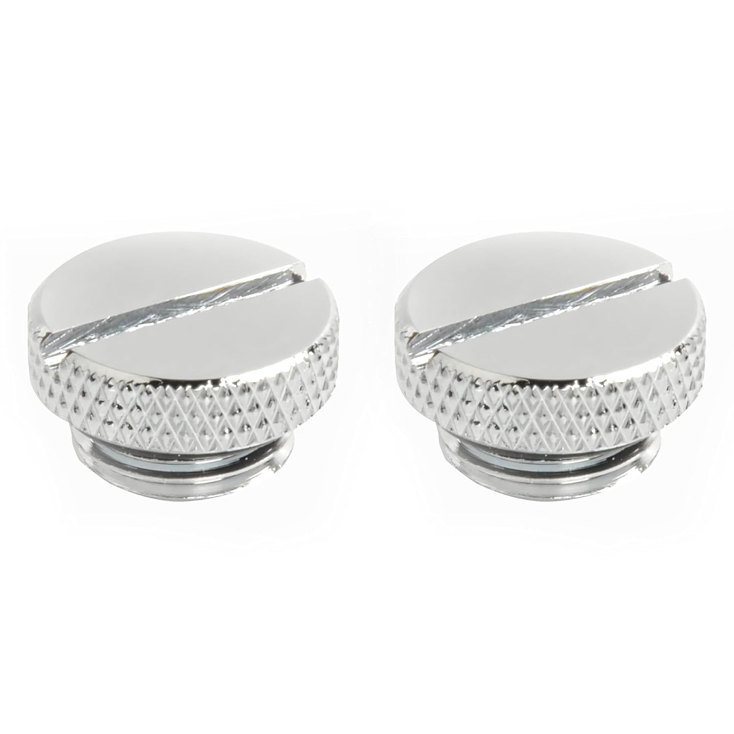 Dracaena 2 Pack G1/4" Thread, Thin Water Stop Plug Fitting with Coin Slot for Computer Water Cooling System, Durable Brass/Copper Material, Silver