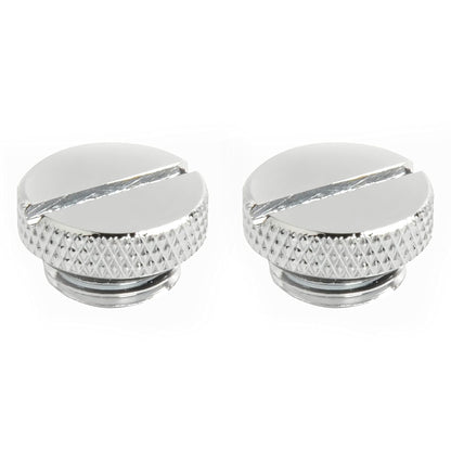 Dracaena 2 Pack G1/4" Thread, Thin Water Stop Plug Fitting with Coin Slot for Computer Water Cooling System, Durable Brass/Copper Material, Silver