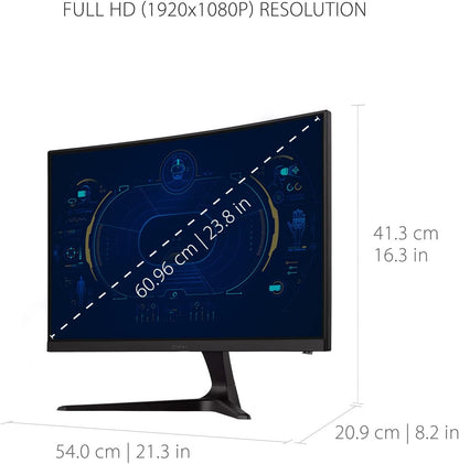 ViewSonic VX2418C 24 Inch 1080p 1ms 180Hz Curved Gaming Monitor with FreeSync Premium, Eye Care, HDMI and DisplayPort