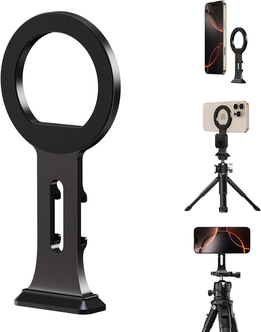 elitehood Aluminum Magsafe Tripod Phone Mount, Compact Phone Holder for Tripod with Arca Swiss Quick Release Plate & 1/4" Screw Adapter, Magnetic iPhone Mount Accessories Fit iPhone 16 15 14 13 Series