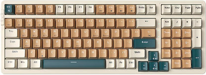 Wireless Mechanical Keyboard, Triple Mode 2.4G/USB-C/BT Gaming Keyboards 100 Keys Backlit Red Switch Keyboard | Rechargeable Mechanical Gaming Keyboards (Brown Combo Red Switch)