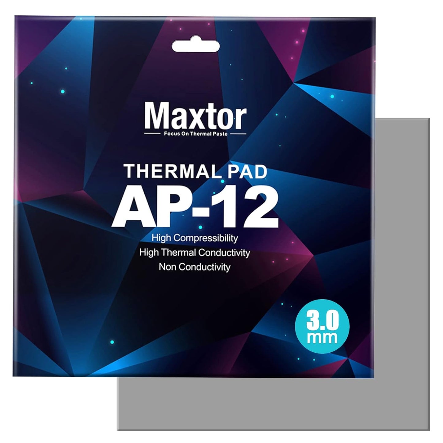 Maxtor Thermal Pad 14.8 W/mK, 120x120x3.0mm(1 pcs) Silicone Thermal Pads Non Conductive Heatsink Cooling Pad, Highly Efficient Heat Resistant Soft Pad for Laptop Heatsink/SSD/CPU/IC/LED Cooler