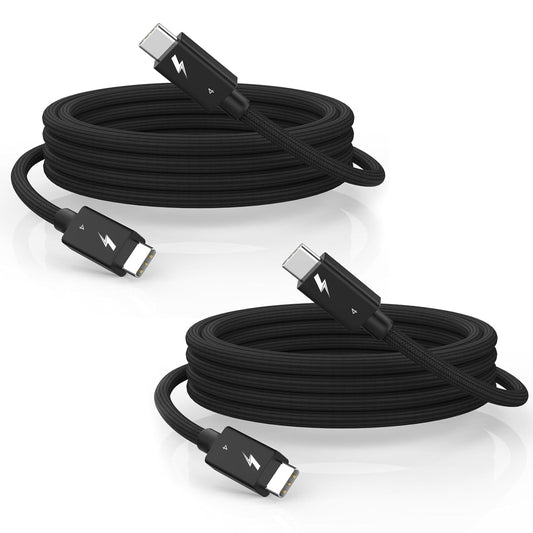 Thunderbolt 4 Cable, 2Pack 6.6FT USB C to C Cable, 240W Fast charging,40Gbps Data Transfer,Supports 8K/4K Displays, USB C charegr cord for iPhone 16 Series, MacBook Air, iPad (Thunderbolt 4-Certified)