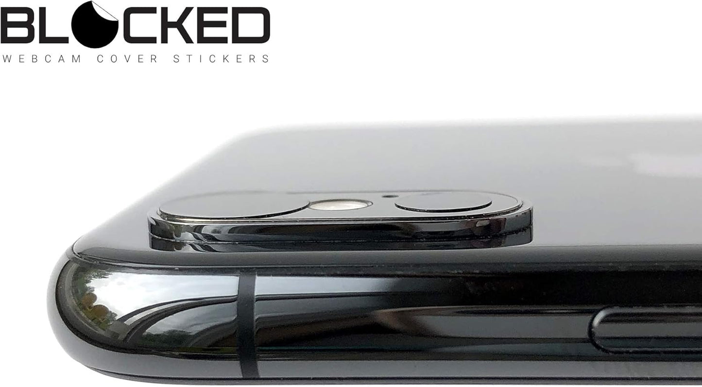 Stackable Webcam/Camera Vinyl Covers | 95 Low-Tack Restickable Webcam Stickers | 5-Sizes | Black 95-Pack (Ultra Glossy)