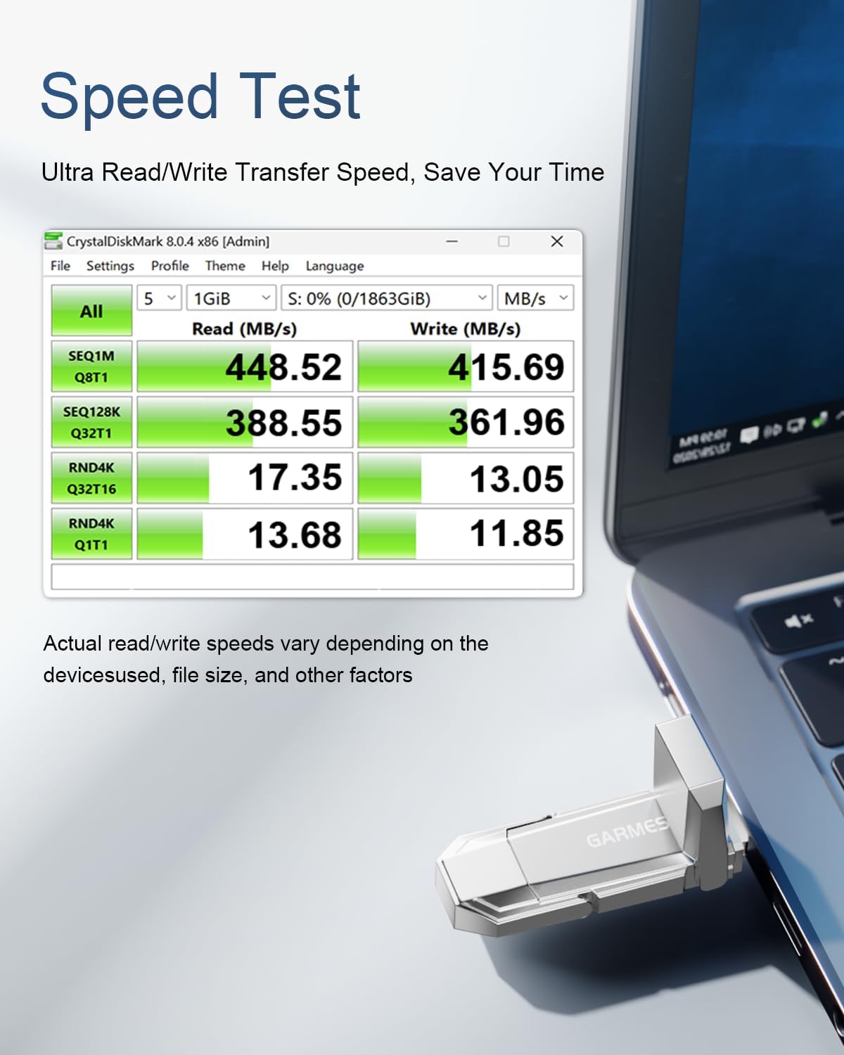 64GB USB C Flash Drive Up to 450MB/s USB 3.2 Solid State Thumb Drive Type-A + Type-C 2-in-1 Flash Drive Memory Stick Data Storage Compatible with iPhone 16 Android Phone Tablet Game Console