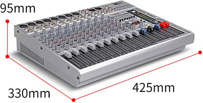 G-MARK GMX1200 DJ Mixer 12 Channel Professional Audio Mixer USB Mixing Console Music Studio 8 Mono 4 Stereo 7 Band EQ 16 Effect Podcast Streaming Audio Interface