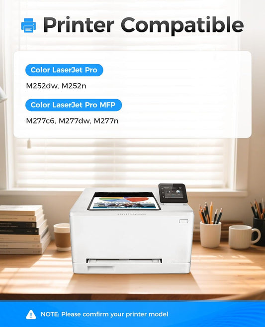 201X Toner Cartridge Set 4-Pack High Yield Replacement for HP 201X 201A CF400X CF401X CF402X CF403X Compatible for HP Color LaserJet Pro MFP M277dw M277n M277c6 M252dw M252n Printer Ink M277 M252 Copy