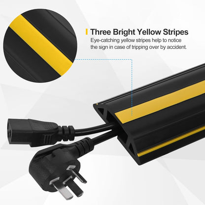 Floor Cord Cover 6.5Ft Heavy Duty PVC Floor Cable Protector Electric Cord Hider Cable Management Floor Strip Extension Cord Covers Cable Raceway for Wires on Floor Inner Channel 1.36" W x 0.43" H