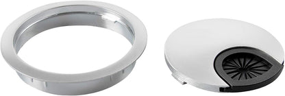 Desk Grommet for Wire Organizer,PC Computer Desk Plastic Grommet Cord, Tidy Cable Hole Cover Organizers,2 Pack (53mm, Silver)