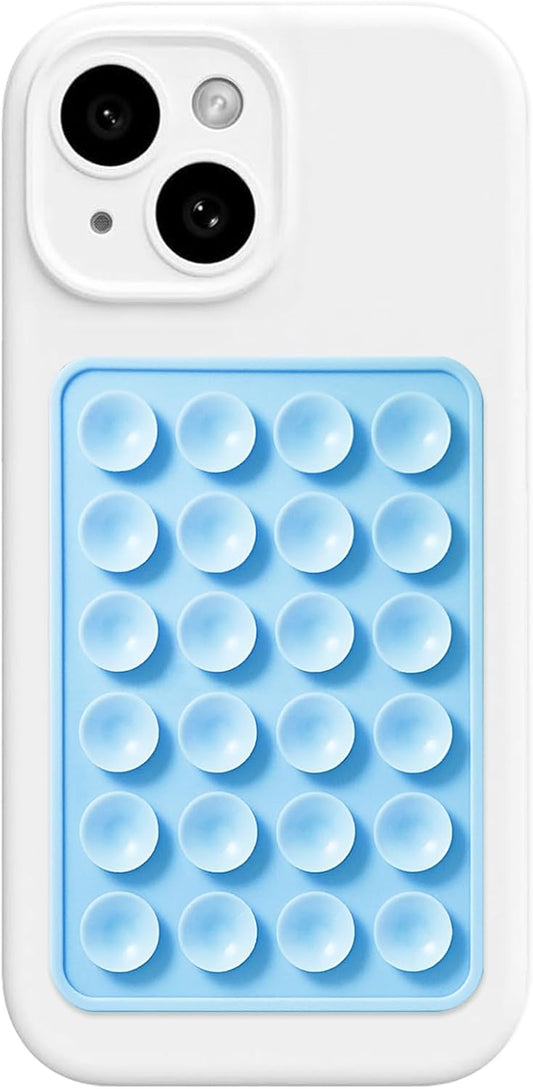 AZXYI Silicone Suction Phone Case Mount, Silicon Adhesive Suction Cup Phone Mount, Non Slip Sticky Phone Grip for Cellphone, Strong Grip Holder for Selfies and Videos (Baby Blue)