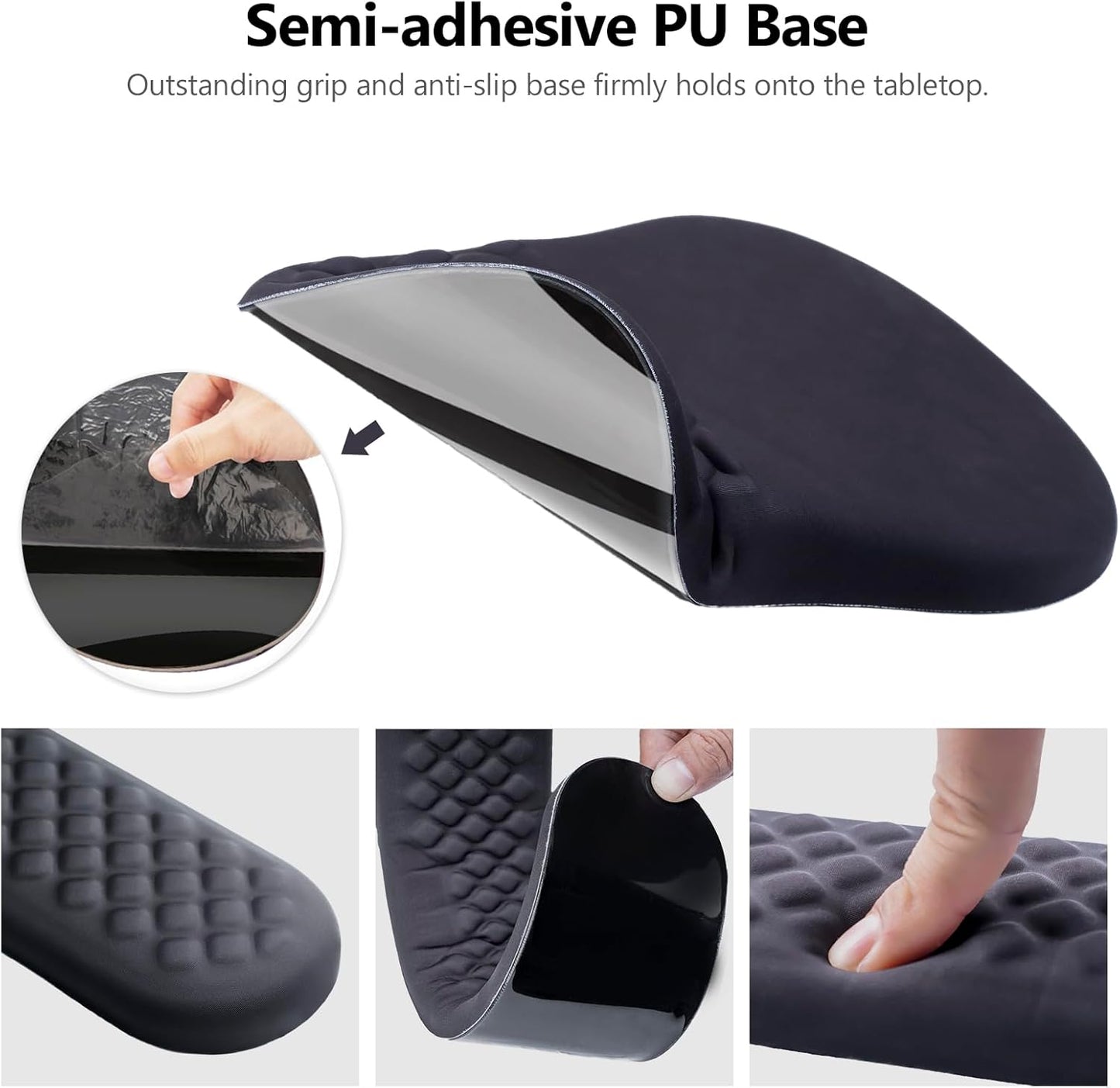 Mouse Pad Wrist Support, Laokiiy 2 in1 Keyboard Wrist Rest+ Ergonomic Mouse Pad, Non-Slip Wrist Rest for Computer Keyboard, Made Easy Typing & Relieve Wrist Pain（Black