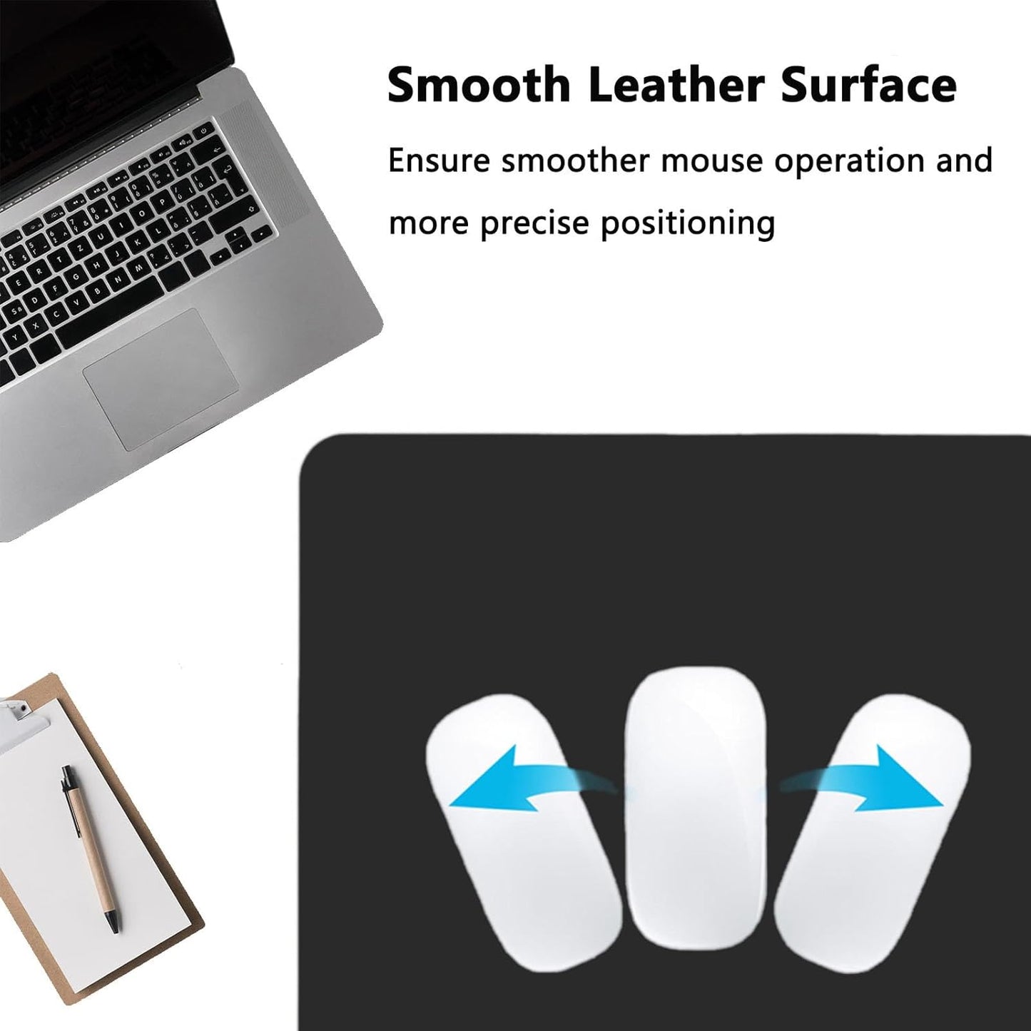 PU Leather Desk Pad Protector Gaming Mouse Pad Non Slip Desk Mat for Keyboard and Mouse Waterproof Desk Writing Pad for Office and Home Desk Accessories(Black, 35.4 * 17.7)