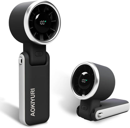 Foldable Handheld Fan | 5-Speed Turbo Blast | 16-Hour Runtime | Type-C Fast Charging | 3-in-1 Portable Design - Perfect for Travel, Camping, Office & Gifts