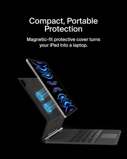 Belkin Pro Keyboard Case w/Magnetic Stand, Backlit Bluetooth Keyboard, Multi-Gesture Controls, Magnetic Apple Pencil Storage Compatibility, & Multimedia Keys for iPad Pro 12.9" & iPad Air 13" - Black