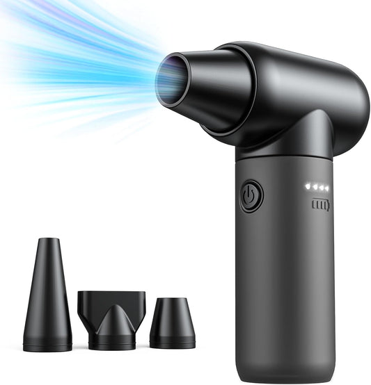 Electric Air Duster, 110,000 RPM 3 Gear Adjustable Cordless Air Blower, 6000mAh Rechargeable Battery,Portable Dust Cleaner for Computer,Car Home & Outdoor,Replaces Compressed Air Cans