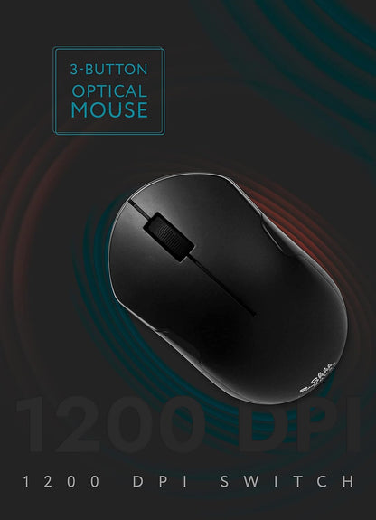 – Wireless Silent Optical Mouse with USB Receiver and Batteries – Cordless, Portable, Quiet Click Mouse for PC, Laptop, Chromebook, Computer