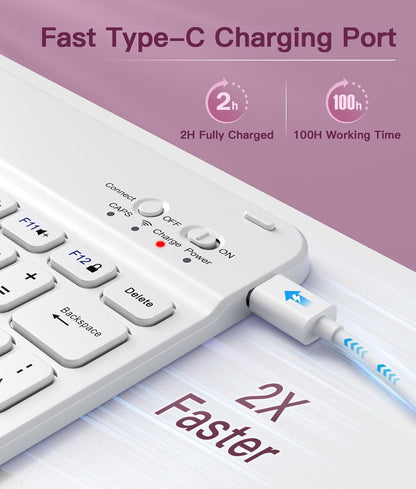 for iPad 10th Generation Case with Keyboard 10.9 Inch 2022/iPad (A16) 11th Gen 11 Inch 2025 - Magnetic Detachable Keyboard, Stain Proof Cover, Smart Folio Case with Pencil Holder - Burgundy