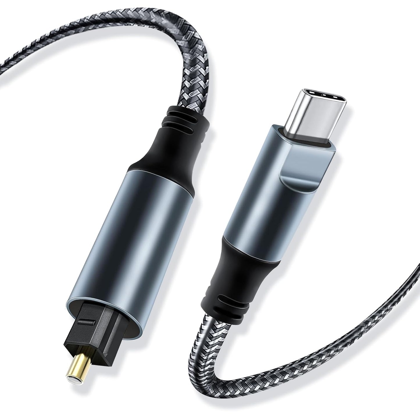 Kumiho Braided USB C to Optical Audio Cable 3Ft USB C to Toslink Optical Cable with Gold-Plated Connector for TV/Soundbar, Sony PS5,Speakers & Home Theater Systems