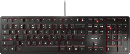 CHERRY KC 6000 Slim Wired USB Keyboard Ultra-Slim Design US Layout for Work or Home Office QWERTY Black