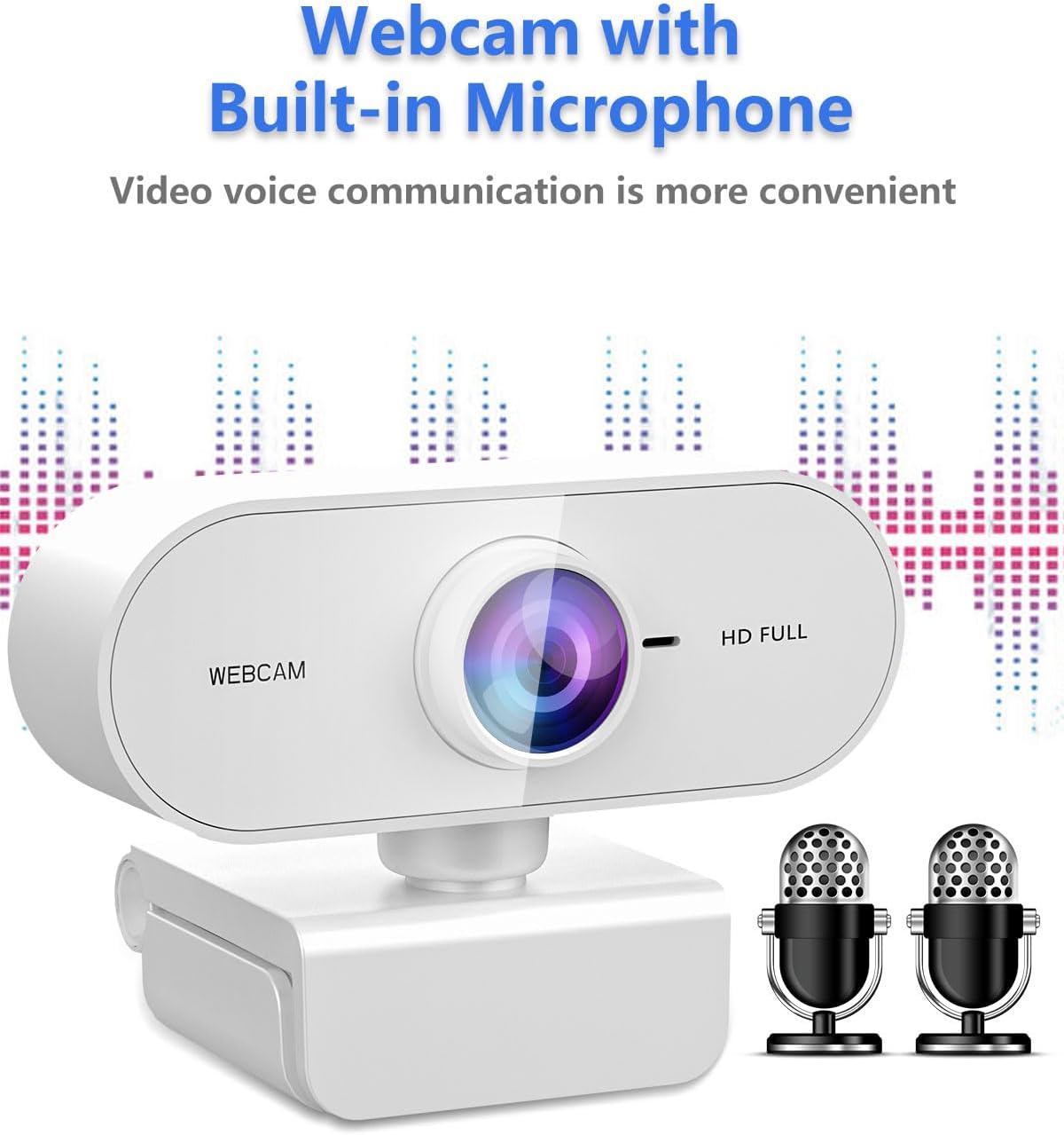 Webcam 1080P HD Webcam for PC,Web cam with Microphone,Stand for PC/MAC/Laptop/Desktop,Wide Angle Web Cameras for YouTube,Skype,Zoom,Xbox One,Video Calling