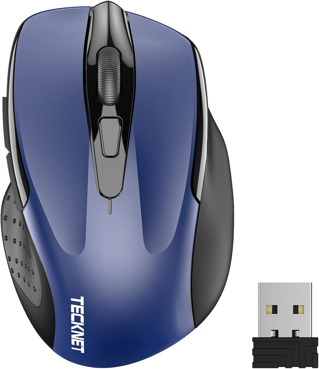 TECKNET Wireless Mouse, 2.4G Ergonomic Optical Mouse, Computer Mouse for Laptop, PC, Computer, Chromebook, Notebook, 6 Buttons, 24 Months Battery Life, 2600 DPI, 5 Adjustment Levels