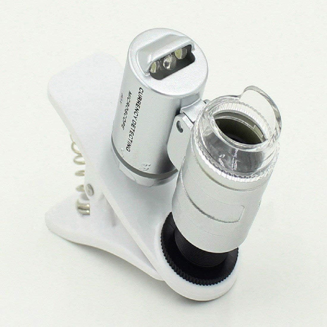 1Pcs Universal Led Clip Mobile Phone Microscope Magnifier Micro-Lens 60X Optical Zoom Telescope Camera Lens