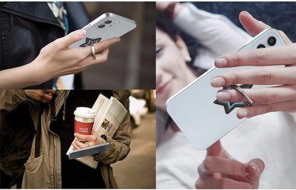 Bonoma Cute Star Phone Ring Holder, 3 Pack Universal Finger Ring Stand Grip Kickstand Ring, 360° Rotation Universal Stylish Stand Compatible with All Smartphones