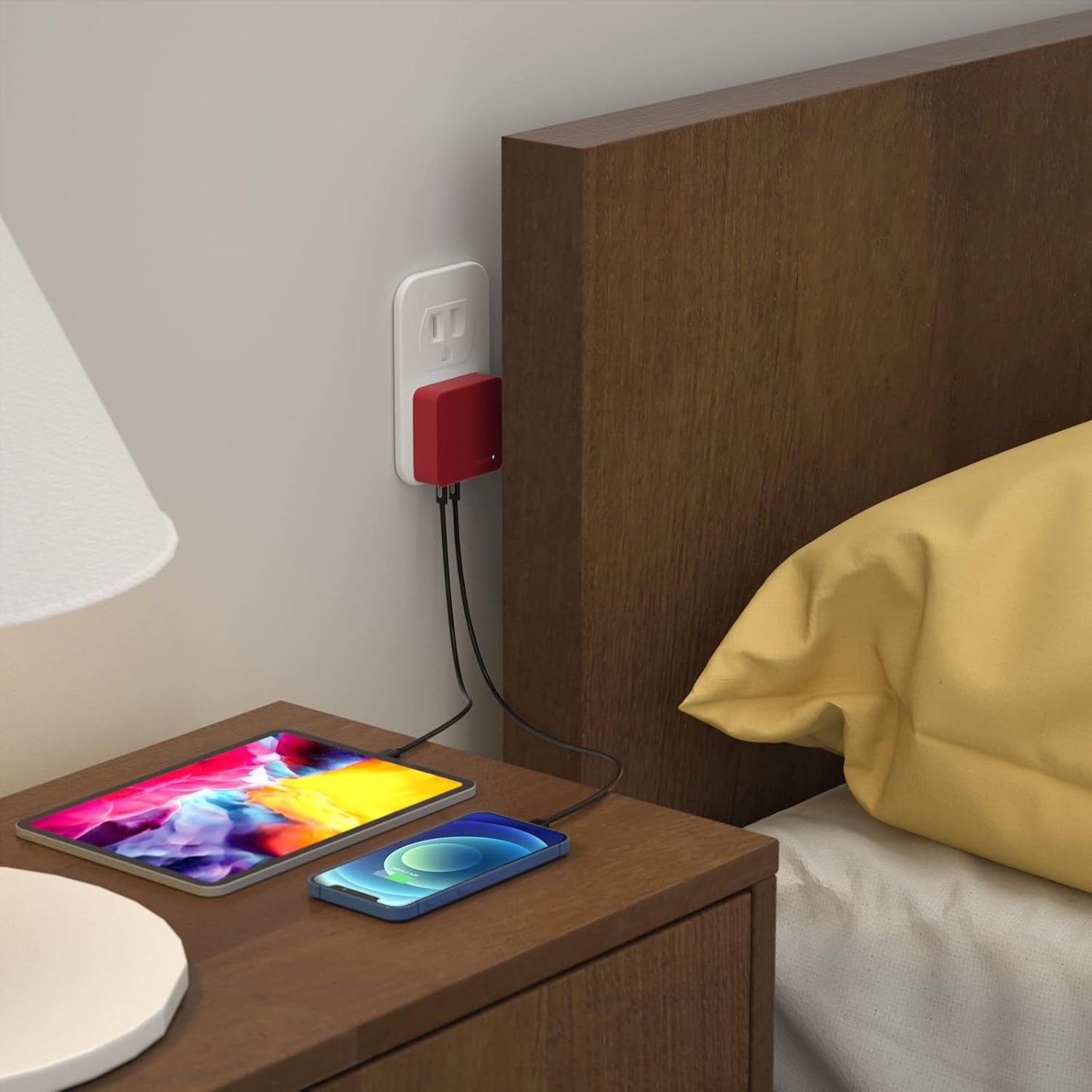 Nekmit USB C Charger, Thin Flat 52W 4-Port Fast Wall Charger with Two 20W Power Delivery and 2 USB Port for iPhone 13/13 Mini/13 Pro/13 Pro Max, Galaxy, Pixel, iPad Pro, AirPods Pro and More, Upgraded