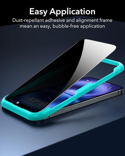 ESR 3 Pack for iPhone 16 Plus/iPhone 15 Plus Privacy Screen Protector, Anti-spy Tempered-Glass Privacy Screen Protector with Easy Installation Tool, Micro-Curved Edges, Case Friendly