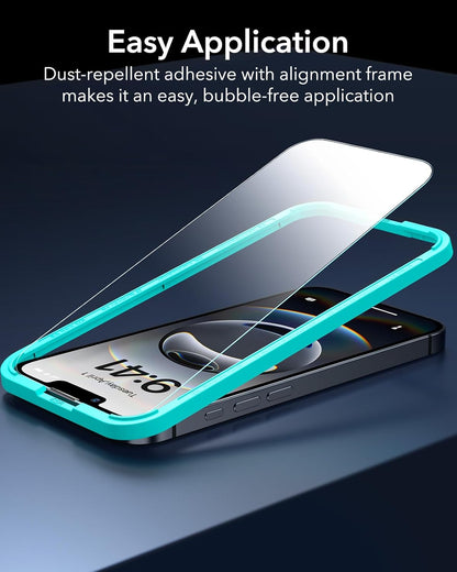ESR 3 Pack for iPhone 16e/iPhone 14/iPhone 13/iPhone 13 Pro Screen Protector, [9H Hardness] [Military Grade Shatterproof] Tempered Glass Film with Easy Installation Tool, Scratch Resistant