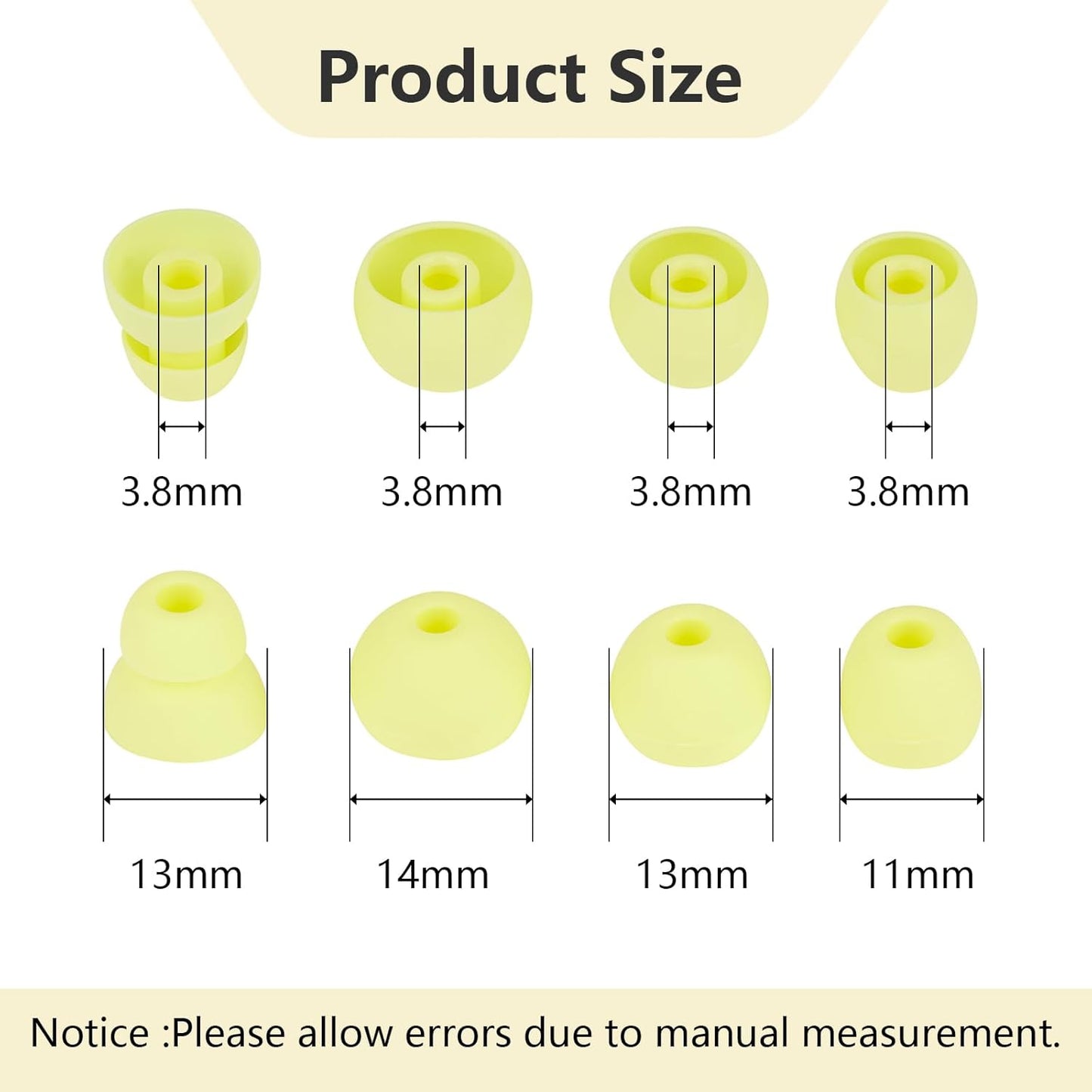 Replacement Earbud Tips Silicone Eartips Compatible with Powerbeats Pro Beats Wireless Earphone Headphone Earbud Rubber Tips 4 Pairs