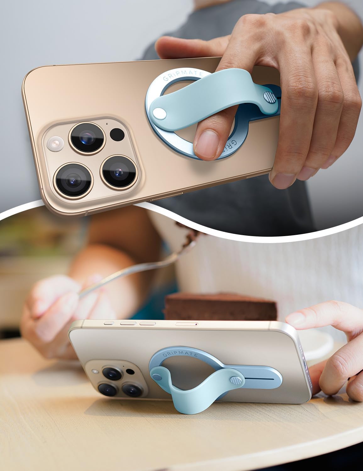 Phone Grip for iPhone - Magnetic Phone Ring Holder Detachable for iPhone 16 - Comfortable Finger Phone Loop Grip for Apple 16/15/14/13/12,Blue