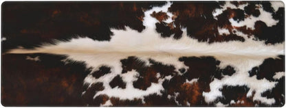 Gaming Mouse Pad, Large Non-Slip Rubber Base Mousepad, Keyboard Mouse Mat, Desk Pad with Stitched Edges, 31.5x11.8inch, Brown Cowhide