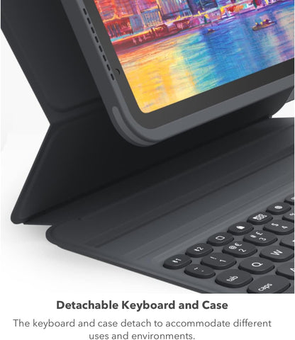 ZAGG Pro Keys Detachable Case and Wireless Keyboard for Apple iPad 11" (A16)/ 10.9 10th GEN, Multi-Device Bluetooth Pairing, Backlit Keyboard, Apple Pencil Holder, 6.6ft Drop Protection, Lightweight