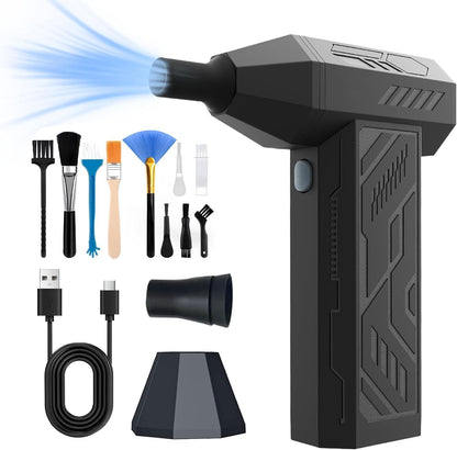 Compressed Air Duster Kit 130,000 RPM Electric Air Duster 4-Gear Adjustable Cordless Air Blower Rechargeable for Computer, Keyboard, House, Outdoor and Car