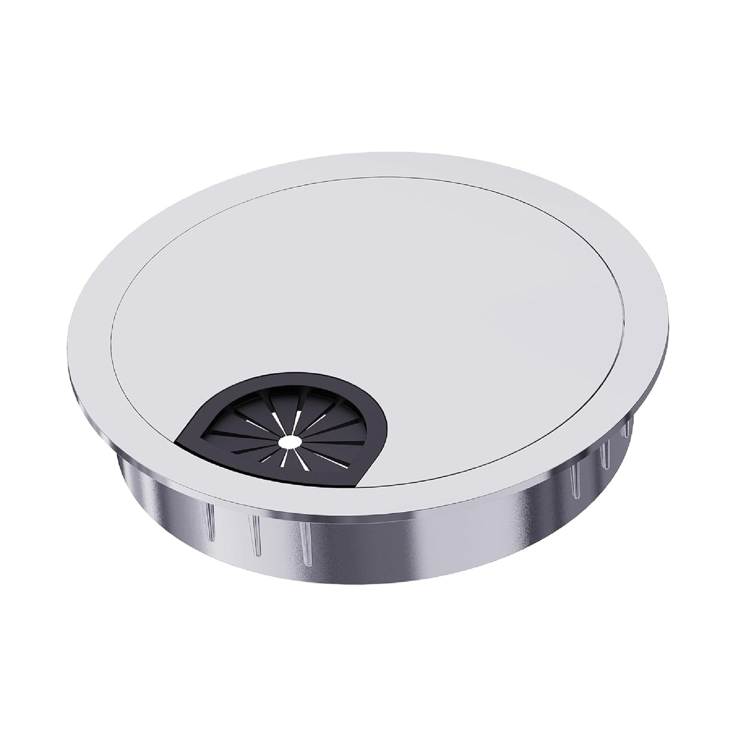 Desk Grommet 2 Inch 50mm, Zinc Alloy Computer Desk Wire Hole Cover, Office Desktop Cord Cable Hole Metal Ring, Silver Tone