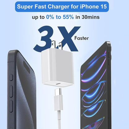 iPhone 15 Charger,iPhone 15 Charger Fast Charging,20W Type C USBC ChargerBlock 6FT USB C to USB C Cable Cord Compatible iPhone 16 Pro Max/15 Plus,iPad Pro 12.9/13/11-inch, iPad mini 6, iPad Air 4/5