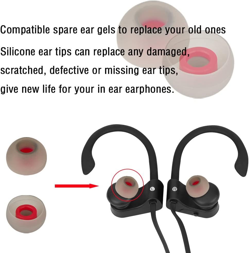 Replacement Earbud Tips Silicone Ear Tips for in- Ear Headphones Rubber Tips Ear Bud Tips,10 Pairs Large
