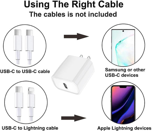 iPhone 15 14 13 Charger Block,20W PD USB C Charger iPhone Fast Charger Plug Type C Wall Charger,PD Durable USB-C Power Delivery Adapter Box Compatible with iPhone 15/15 Pro Max/14/13 Mini/12/11,iPad