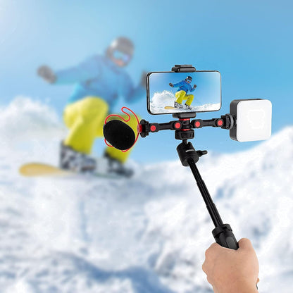 Dual Cold Shoe Mount by SmallRig, Extension Bar Universal Cold Shoe Adapter with 1/4" Thread Holes, for Microphone,Led Video Light, Audio Recorder Monitors-3483B